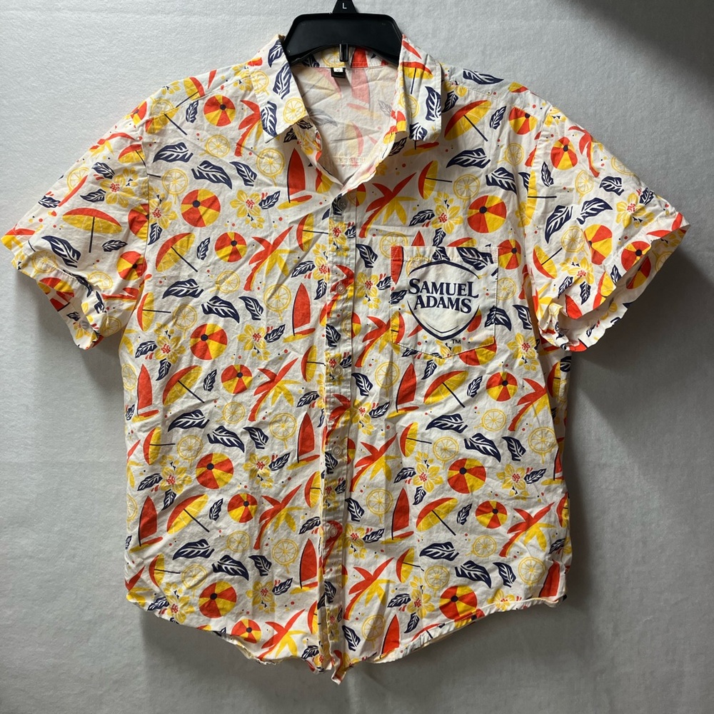 SAMUEL ADAMS BEER HAWAIIAN ALOHA BAHAMA BEACH SHIRT Adult Small